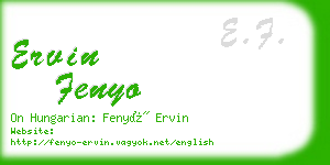 ervin fenyo business card